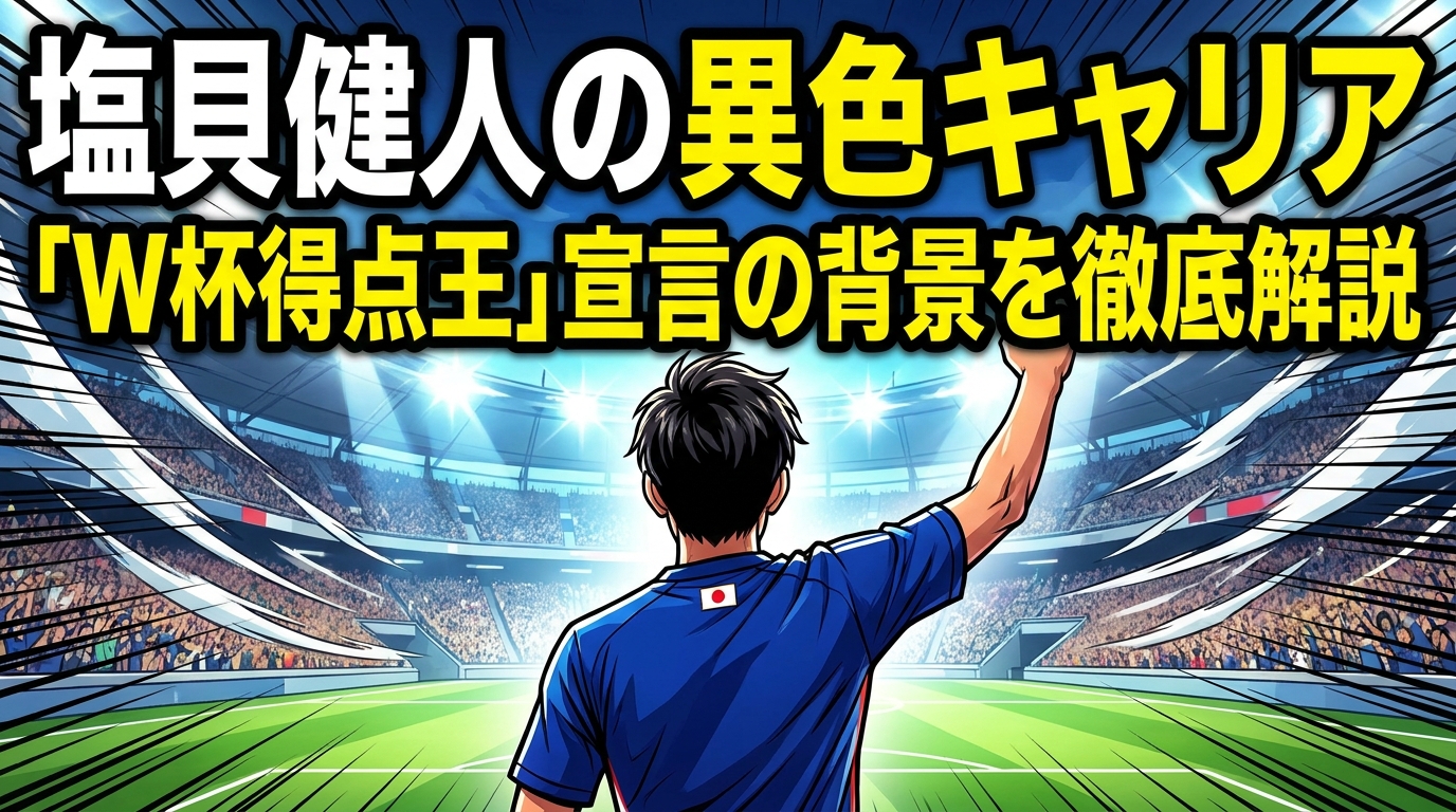 塩貝健人の異色キャリアと「W杯得点王」宣言の背景を徹底解説