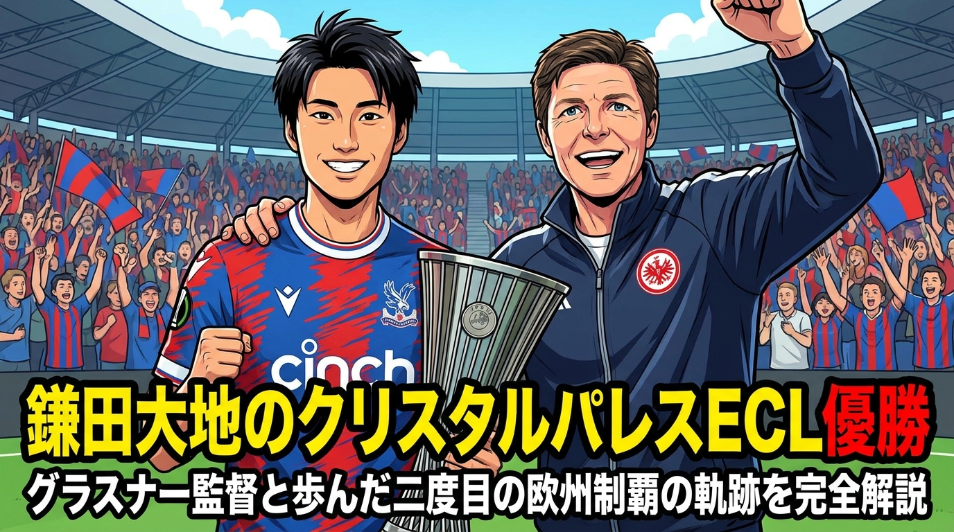 鎌田大地のクリスタルパレスECL優勝|グラスナー監督と歩んだ二度目の欧州制覇の軌跡を完全解説