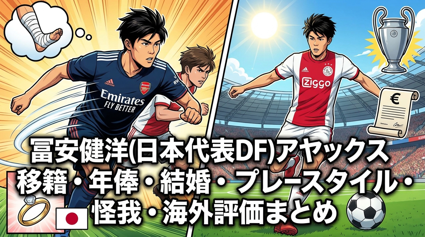 冨安健洋(日本代表DF)アヤックス移籍・年俸・結婚・プレースタイル・怪我・海外評価まとめ
