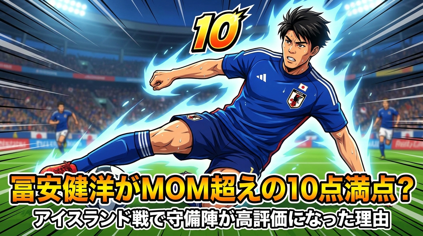 冨安健洋がMOM超えの10点満点?アイスランド戦で守備陣が高評価になった理由とは
