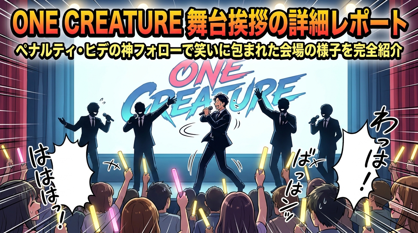 ONE CREATURE 舞台挨拶の詳細レポート│ペナルティ・ヒデの神フォローで笑いに包まれた会場の様子を完全紹介