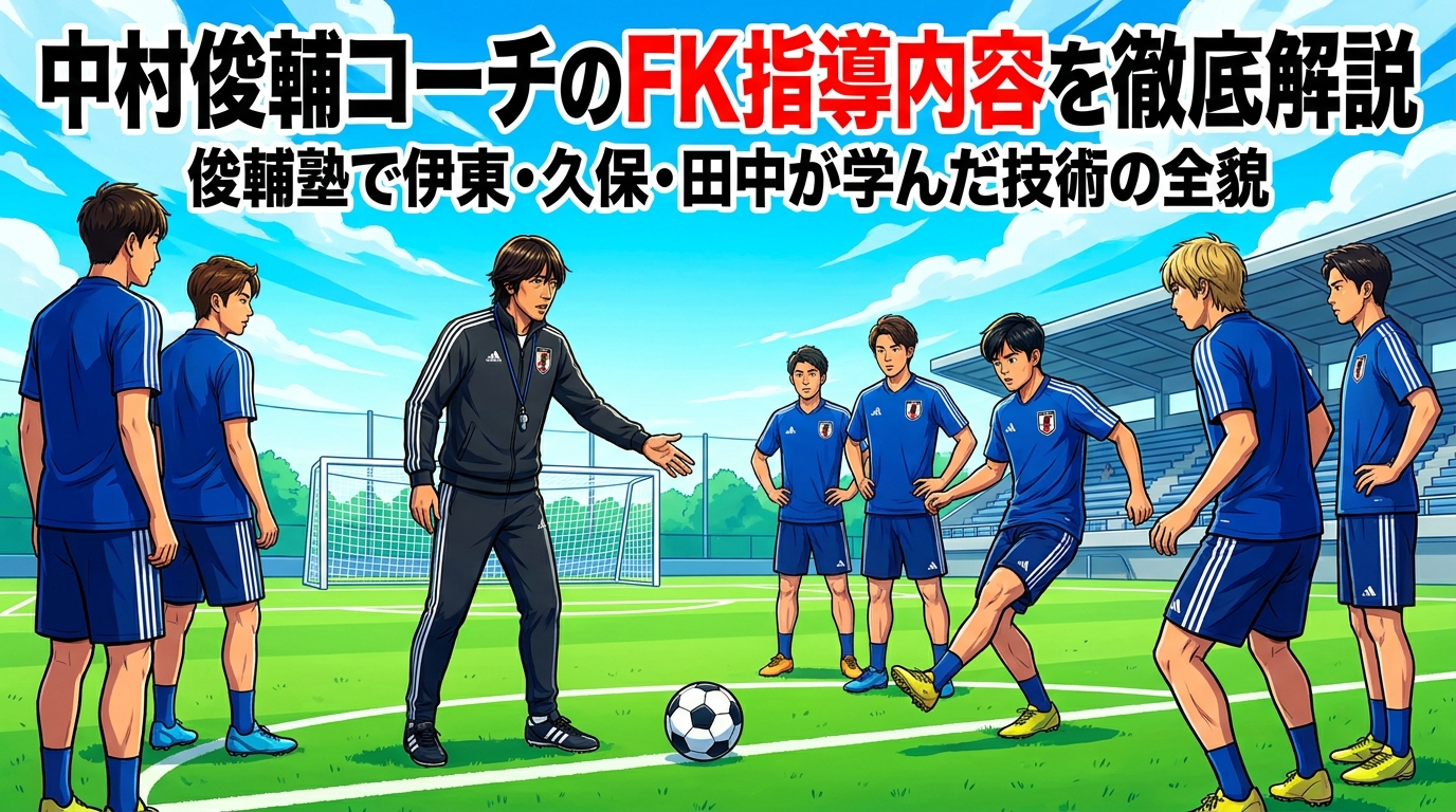 中村俊輔コーチのFK指導内容を徹底解説|俊輔塾で伊東・久保・田中が学んだ技術の全貌