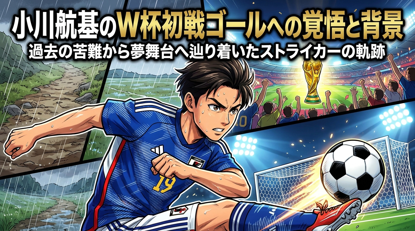 小川航基のW杯初戦ゴールへの覚悟と背景|過去の苦難から夢舞台へ辿り着いたストライカーの軌跡