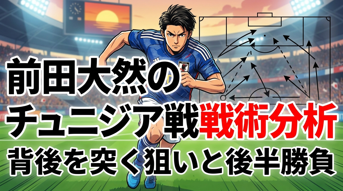 前田大然のチュニジア戦戦術分析 | 背後を突く狙いと後半勝負の理由を徹底解説