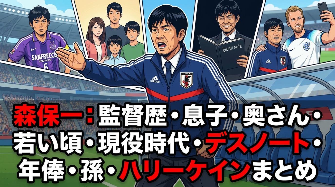 森保一の監督歴・息子・奥さん・若い頃・現役時代・デスノート・年俸・孫・ハリーケインまとめ