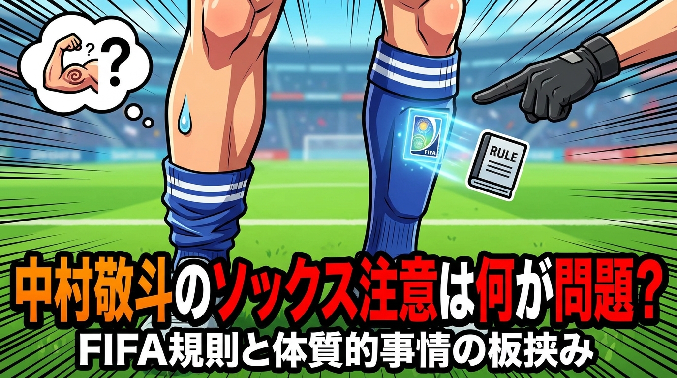 中村敬斗のソックス注意は何が問題？FIFA規則と体質的事情の板挟み