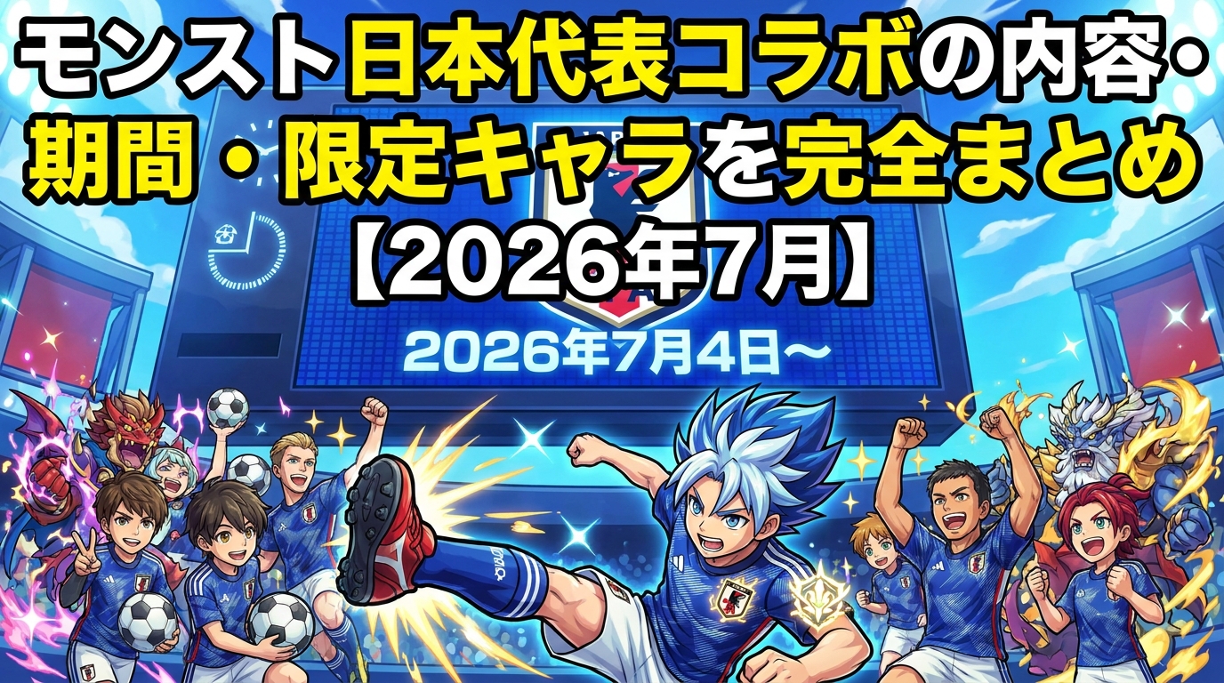 モンスト日本代表コラボの内容・期間・限定キャラを完全まとめ【2026年7月】