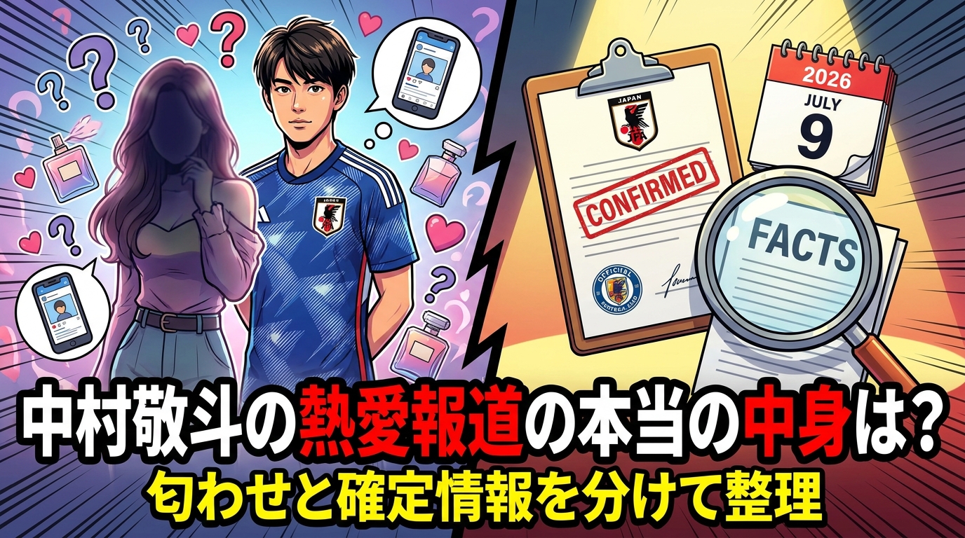 中村敬斗の熱愛報道の本当の中身は?匂わせと確定情報を分けて整理