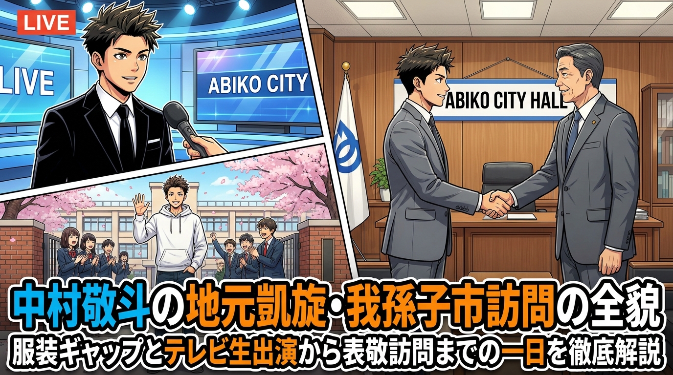 中村敬斗の地元凱旋・我孫子市訪問の全貌｜服装ギャップとテレビ生出演から表敬訪問までの一日を徹底解説