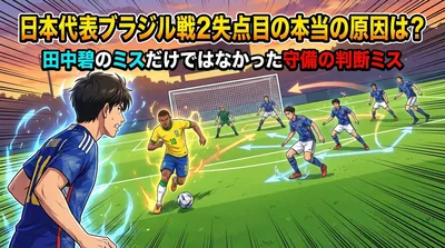 日本代表ブラジル戦2失点目の本当の原因は？田中碧のミスだけではなかった守備の判断ミス