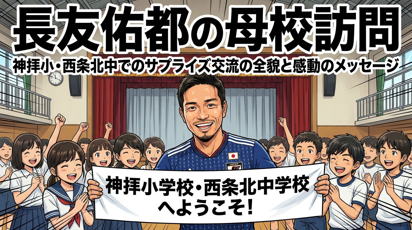 長友佑都の母校訪問 神拝小・西条北中でのサプライズ交流の全貌と感動のメッセージ