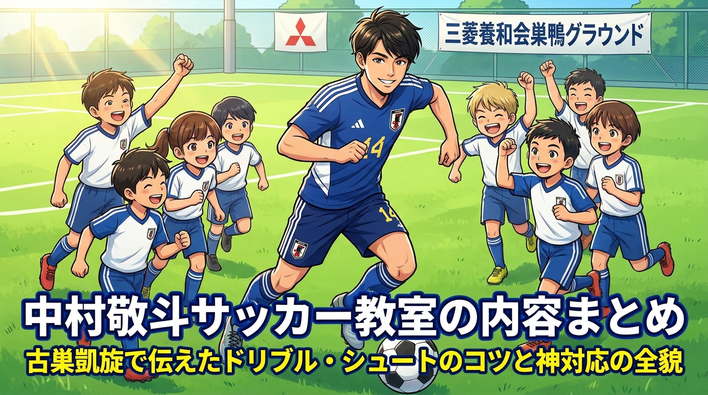 中村敬斗サッカー教室の内容まとめ｜古巣凱旋で伝えたドリブル・シュートのコツと神対応の全貌