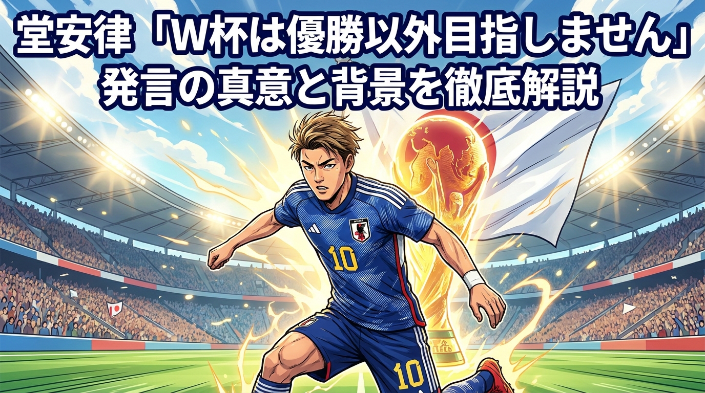堂安律「W杯は優勝以外目指しません」発言の真意と背景を徹底解説