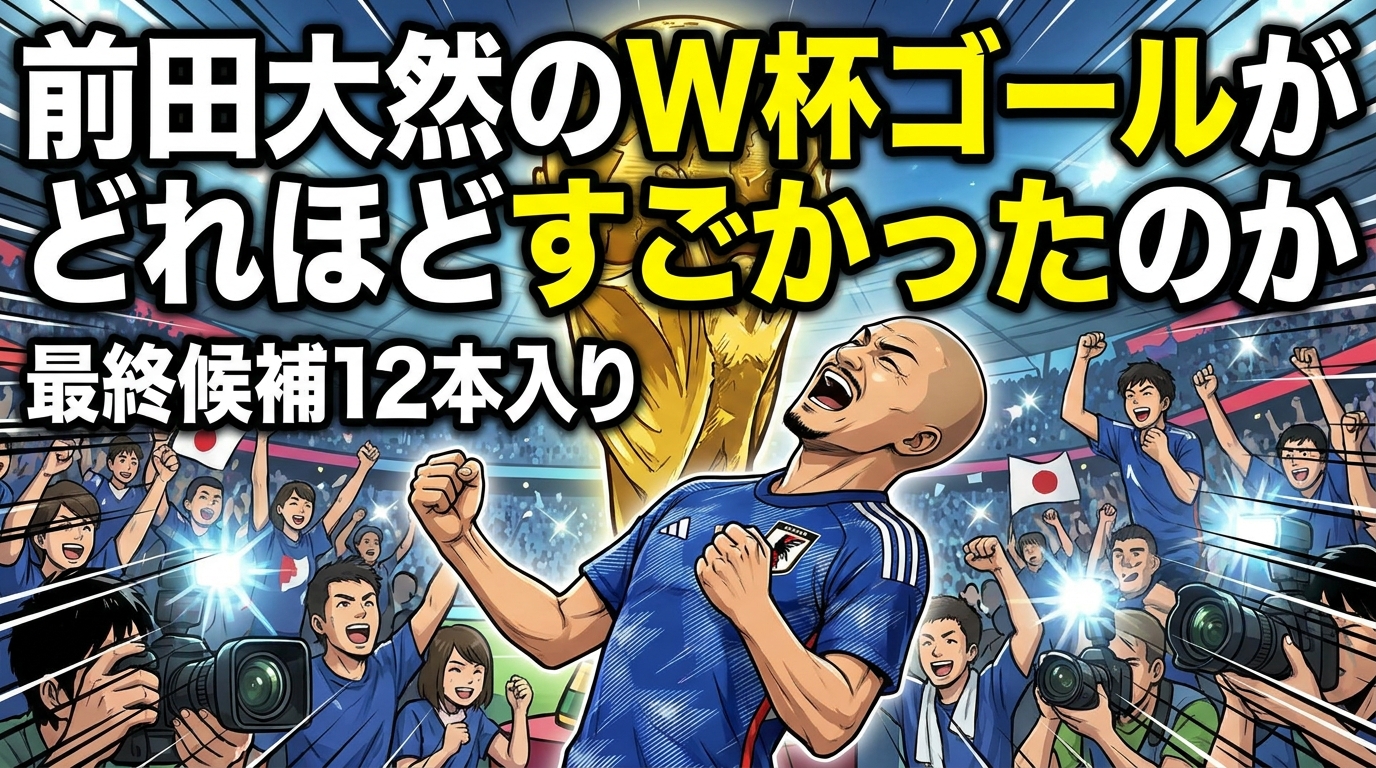 前田大然のW杯ゴールがどれほどすごかったのか|最終候補12本入りの意味と受賞ゴールの全貌