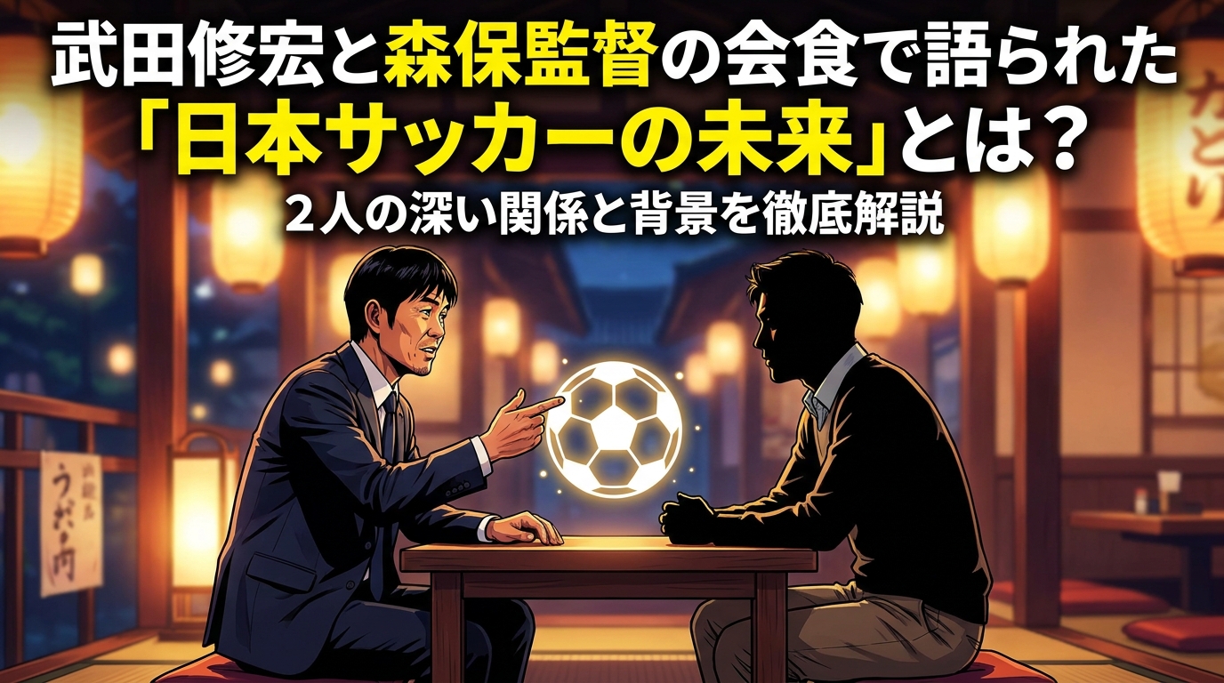 武田修宏と森保監督の会食で語られた「日本サッカーの未来」とは?2人の深い関係と背景を徹底解説