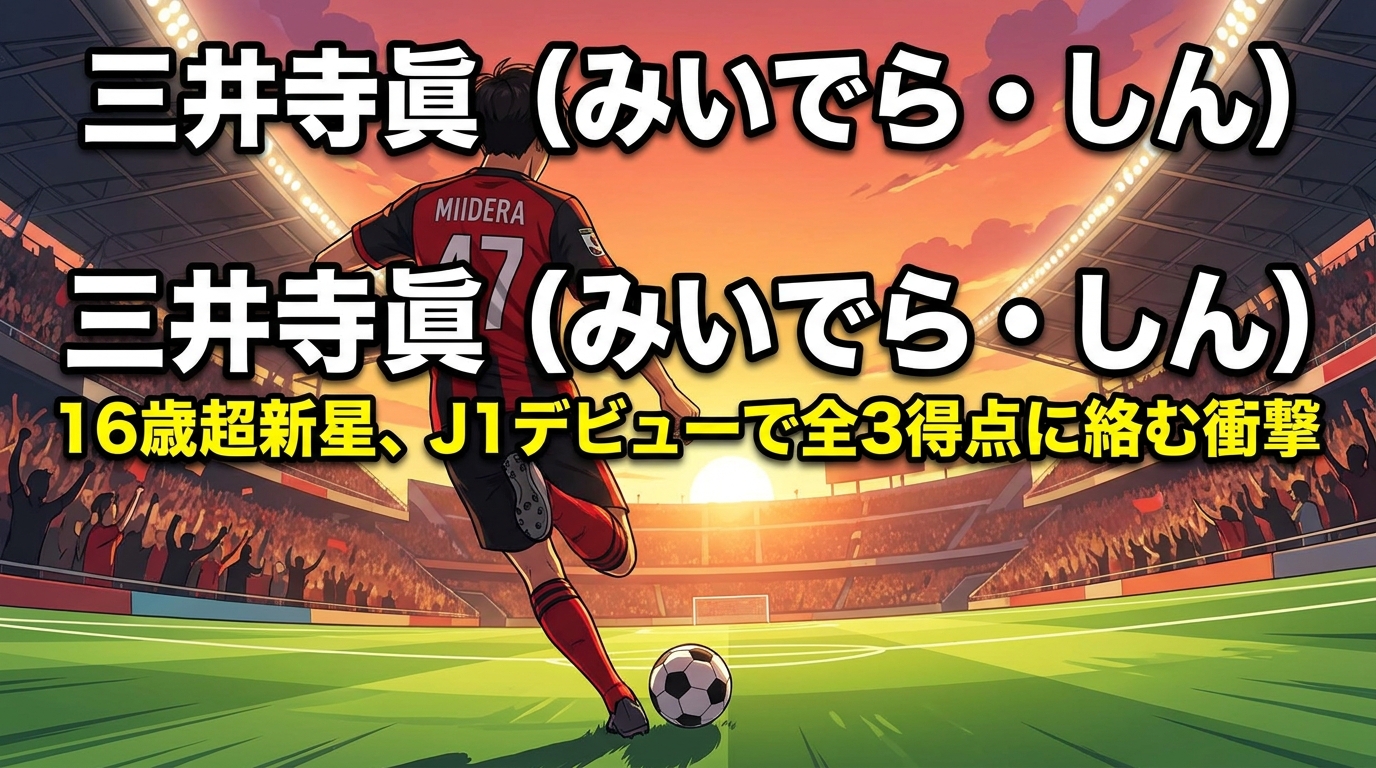 三井寺眞(みいでら・しん)とはどんな選手?16歳でJ1開幕戦史上最年少ゴールを決めた快挙の中身と森保監督の言葉を徹底解説