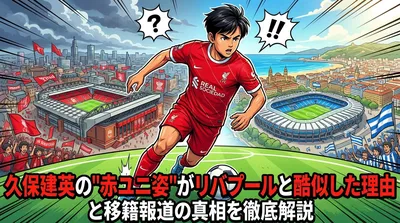 久保建英の"赤ユニ姿"がリバプールと酷似した理由と移籍報道の真相を徹底解説