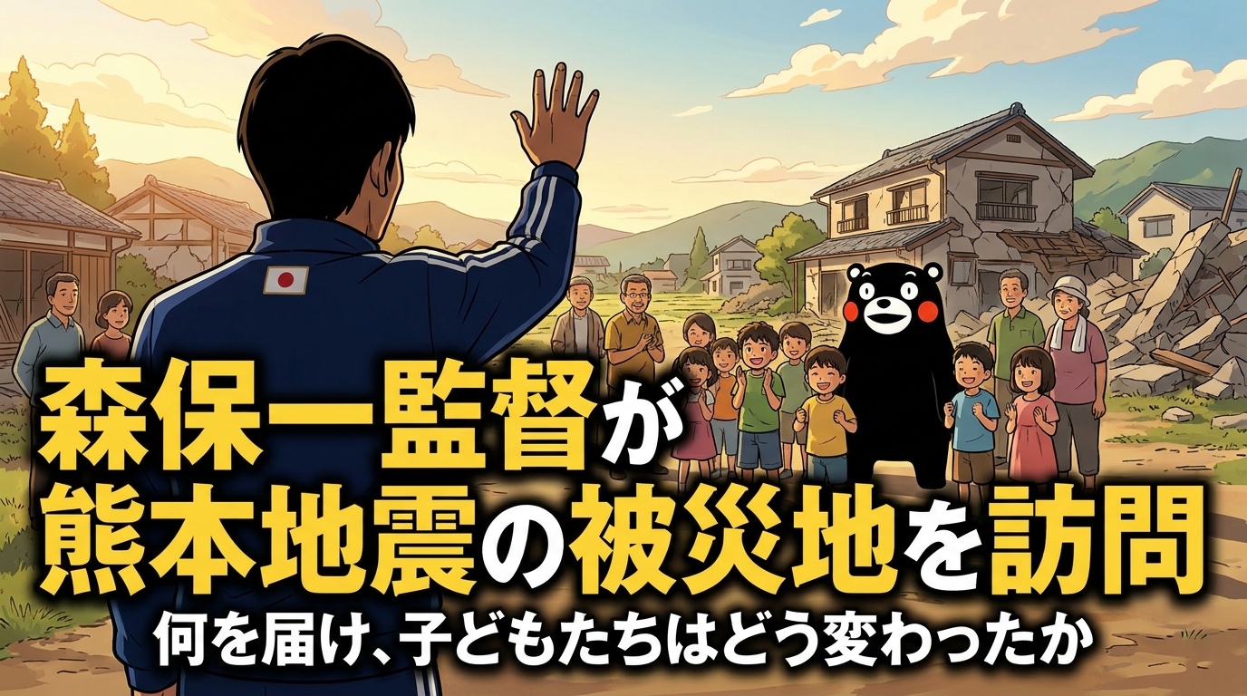 森保一監督が熊本地震の被災地を訪問|何を届け、子どもたちはどう変わったか