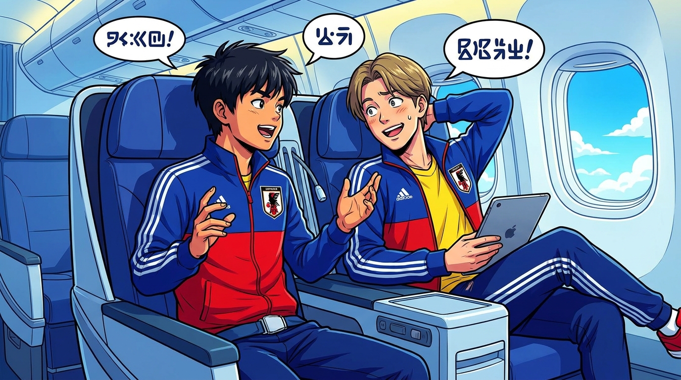 機内での掛け合いはどんな場面だった？