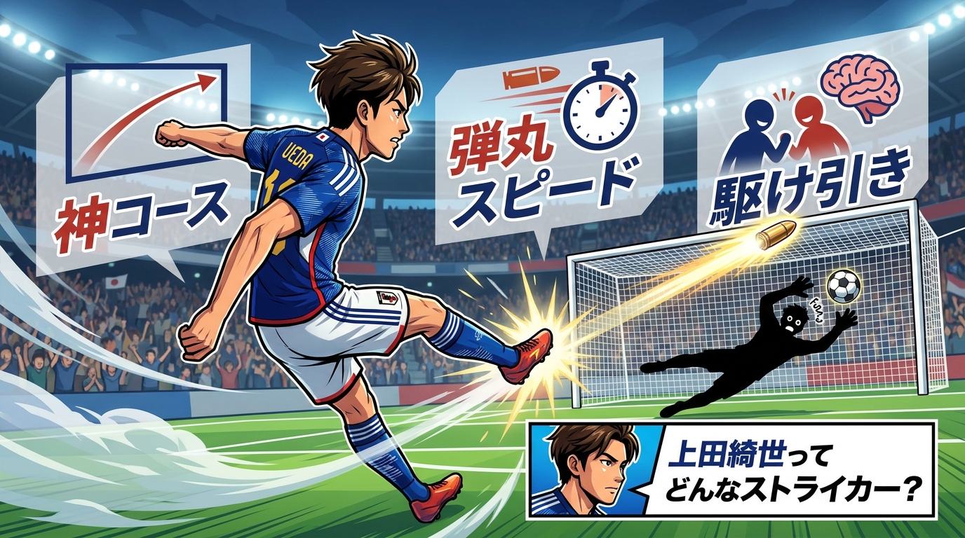 上田綺世ってどんなストライカー?まず基本から押さえよう